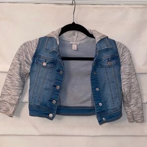 Cat Hooded Denim/sweatshirt Jacket